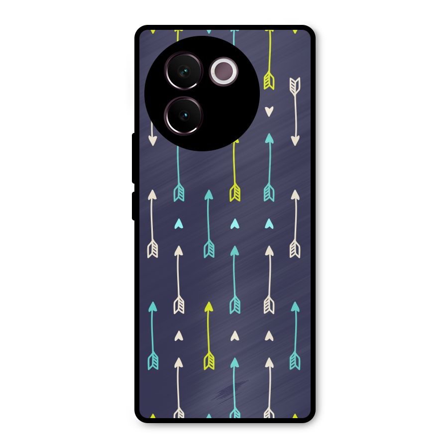 Boho Arrow Pattern Metal Back Case for Vivo V30e