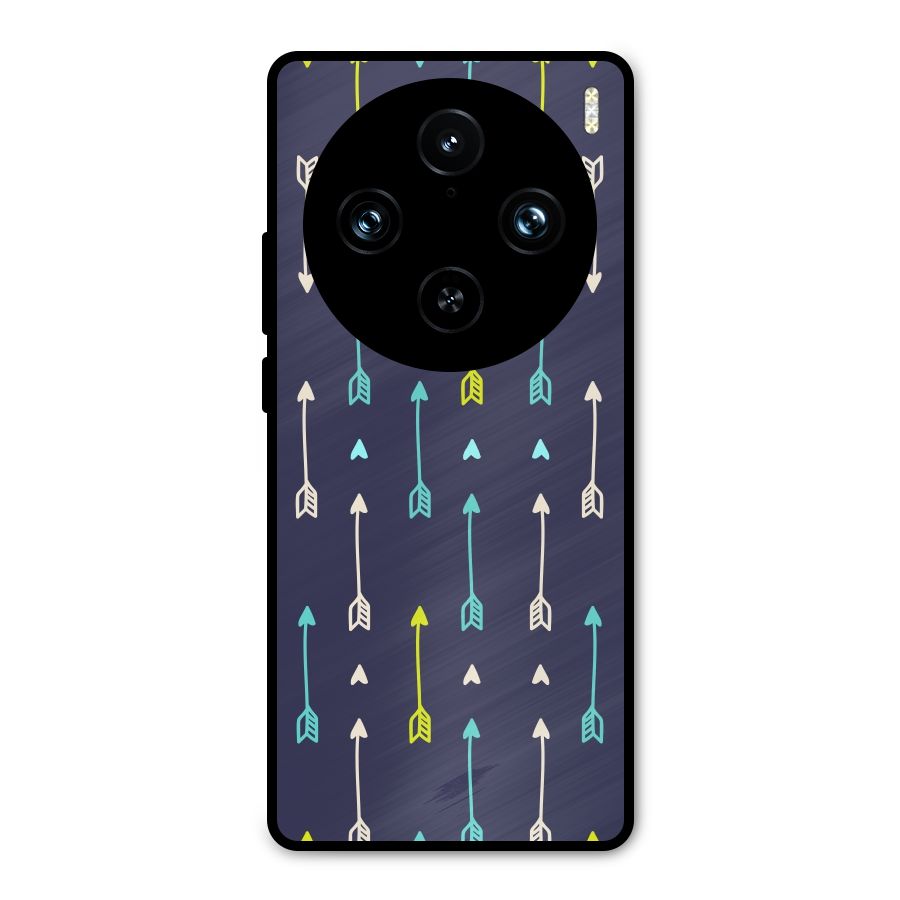 Boho Arrow Pattern Metal Back Case for Vivo X100 Pro