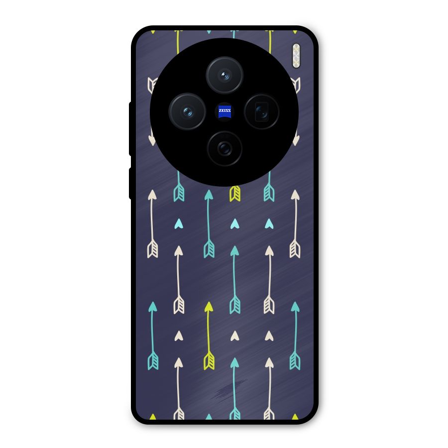 Boho Arrow Pattern Metal Back Case for Vivo X200
