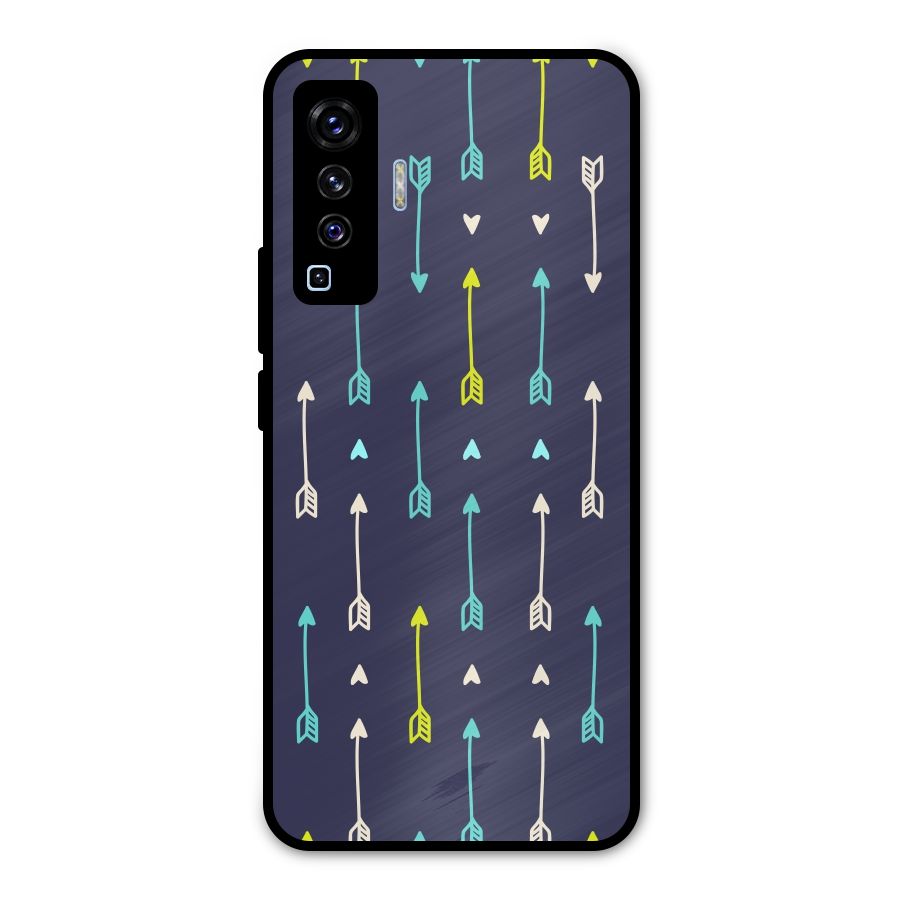 Boho Arrow Pattern Metal Back Case for Vivo X50