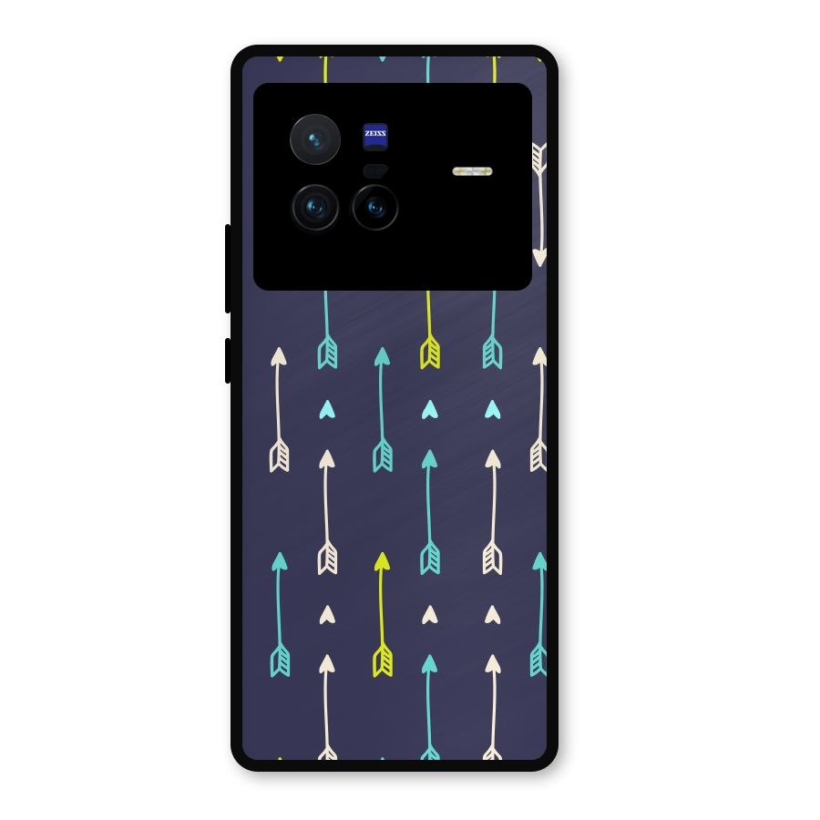 Boho Arrow Pattern Metal Back Case for Vivo X80