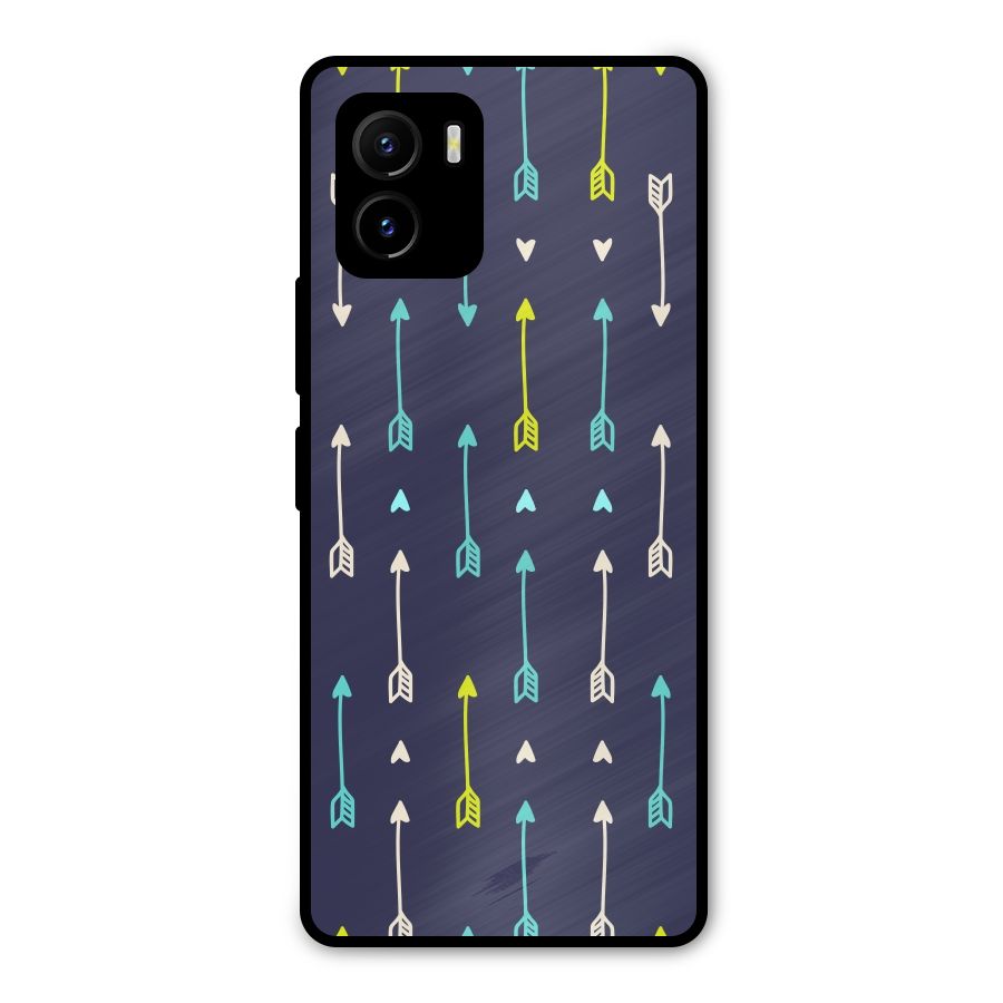 Boho Arrow Pattern Metal Back Case for Vivo Y15s