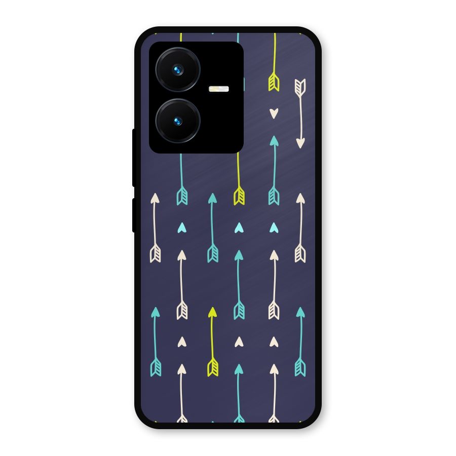 Boho Arrow Pattern Metal Back Case for Vivo Y22