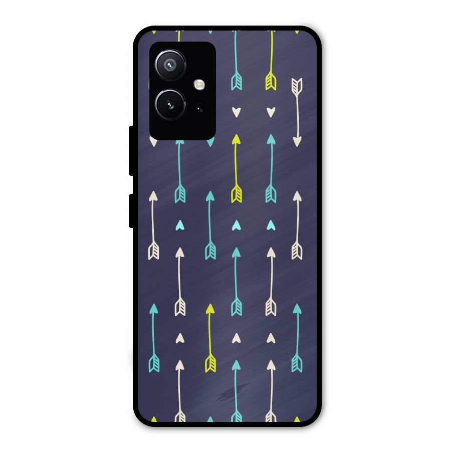 Boho Arrow Pattern Metal Back Case for Vivo Y75 5G