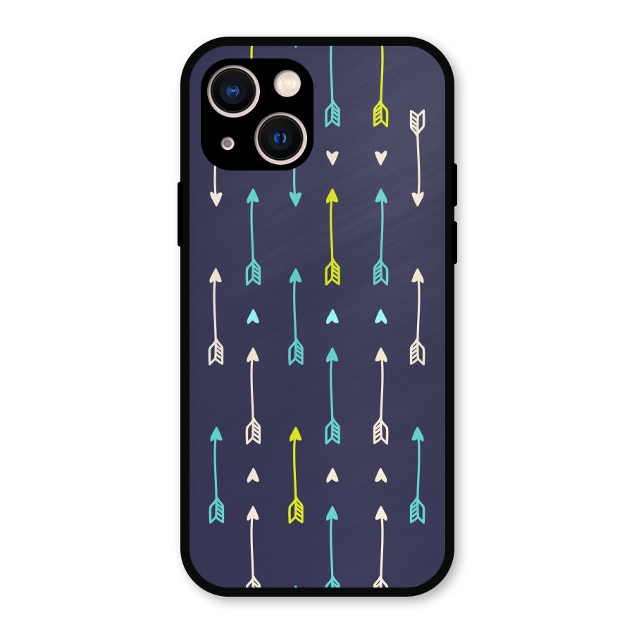Boho Arrow Pattern Metal Back Case for iPhone 13