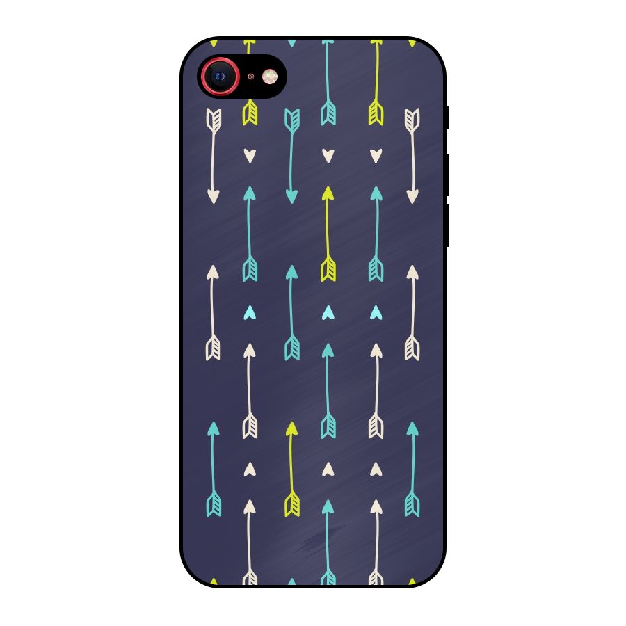 Boho Arrow Pattern Metal Back Case for iPhone 8