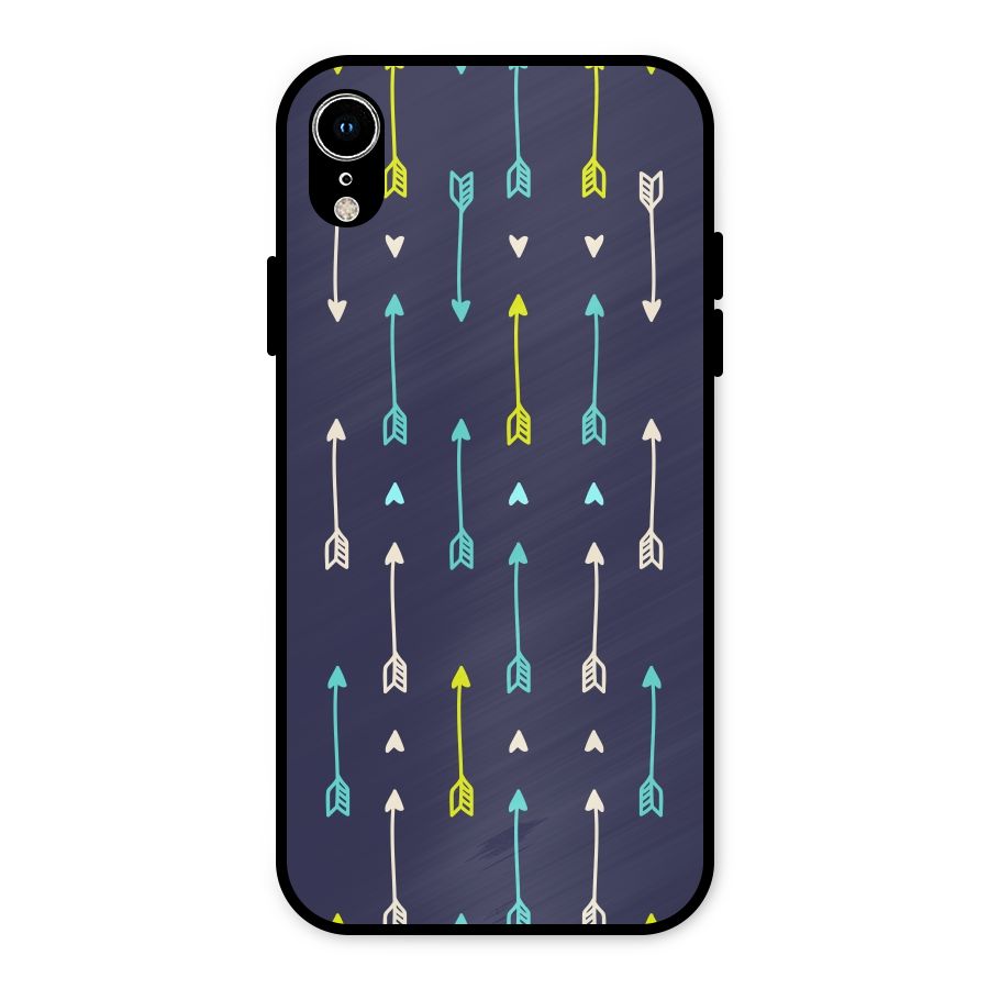 Boho Arrow Pattern Metal Back Case for iPhone XR