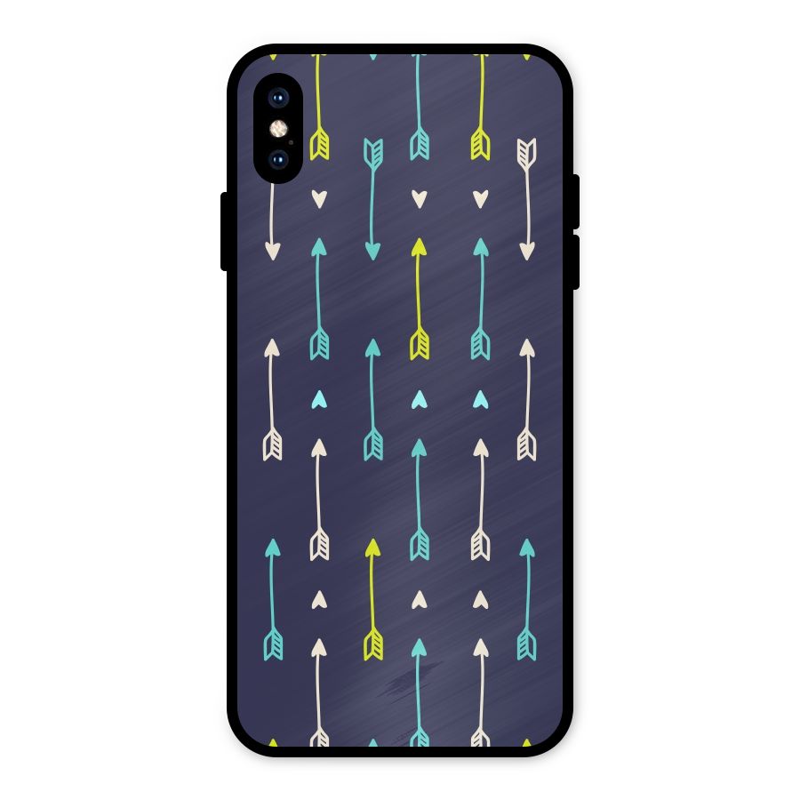 Boho Arrow Pattern Metal Back Case for iPhone XS Max