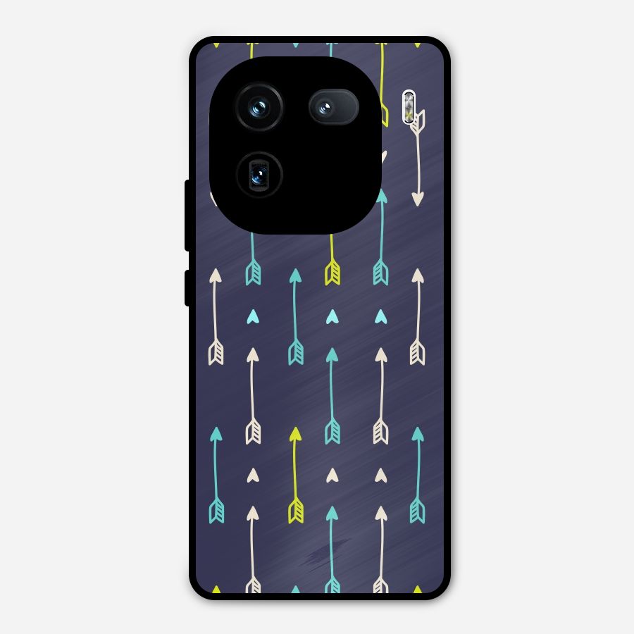Boho Arrow Pattern Metal Back Case for iQOO 12