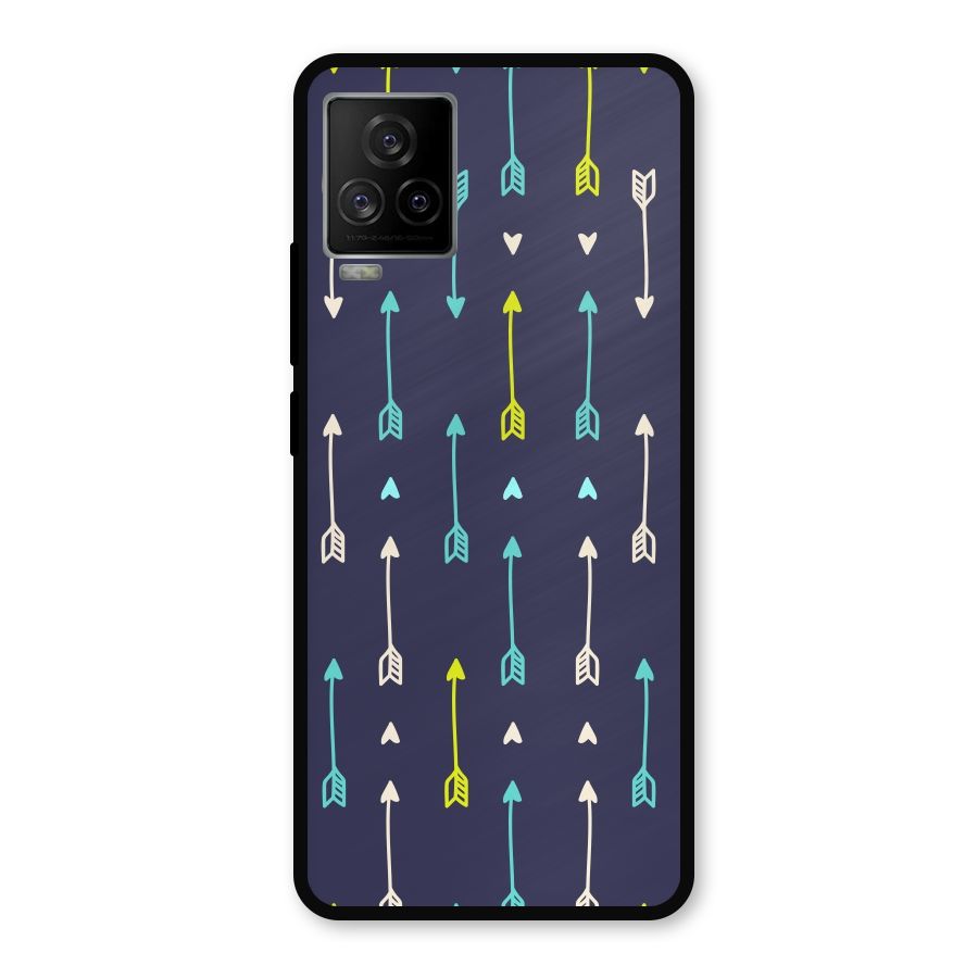 Boho Arrow Pattern Metal Back Case for iQOO 7 Legend 5G