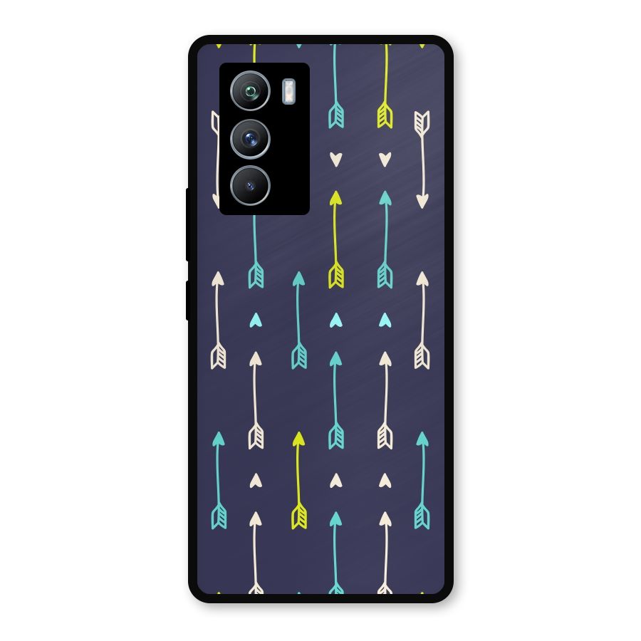 Boho Arrow Pattern Metal Back Case for iQOO 9 SE