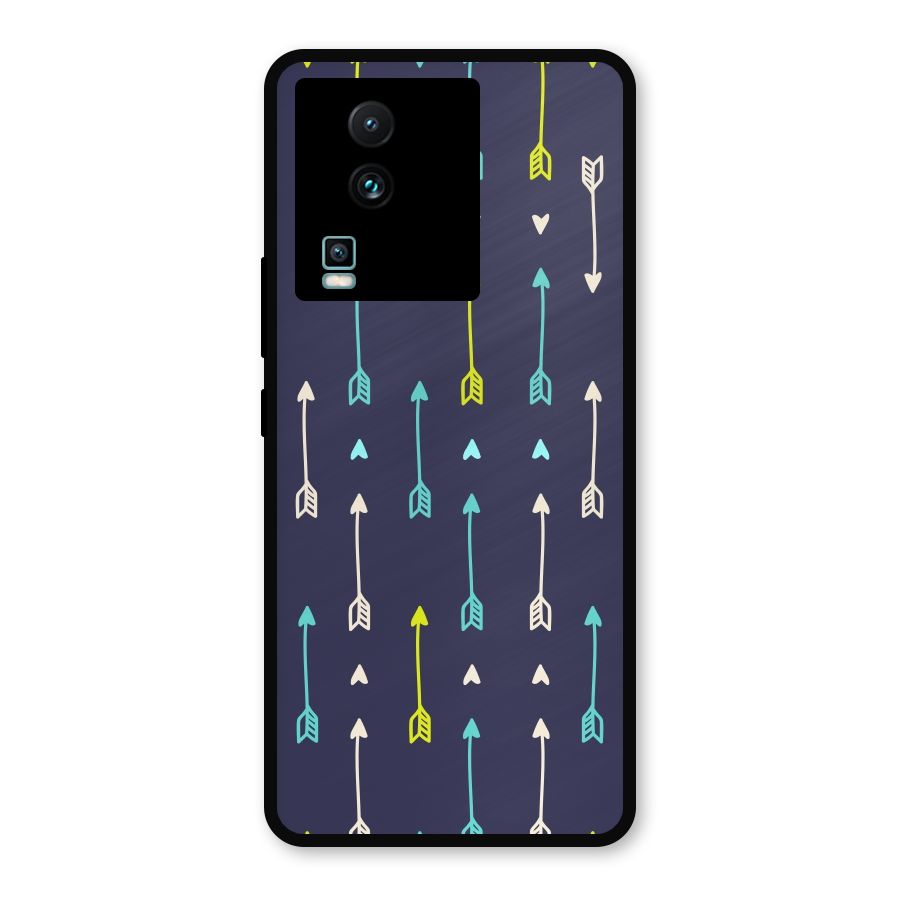 Boho Arrow Pattern Metal Back Case for iQOO Neo 7
