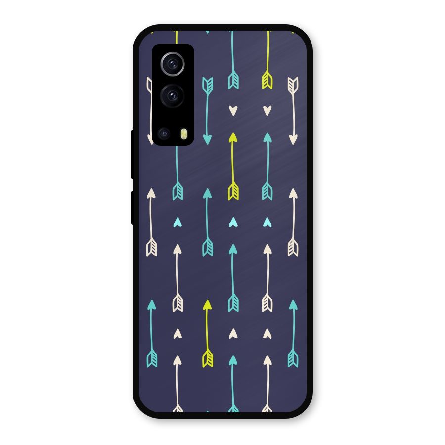 Boho Arrow Pattern Metal Back Case for iQOO Z3
