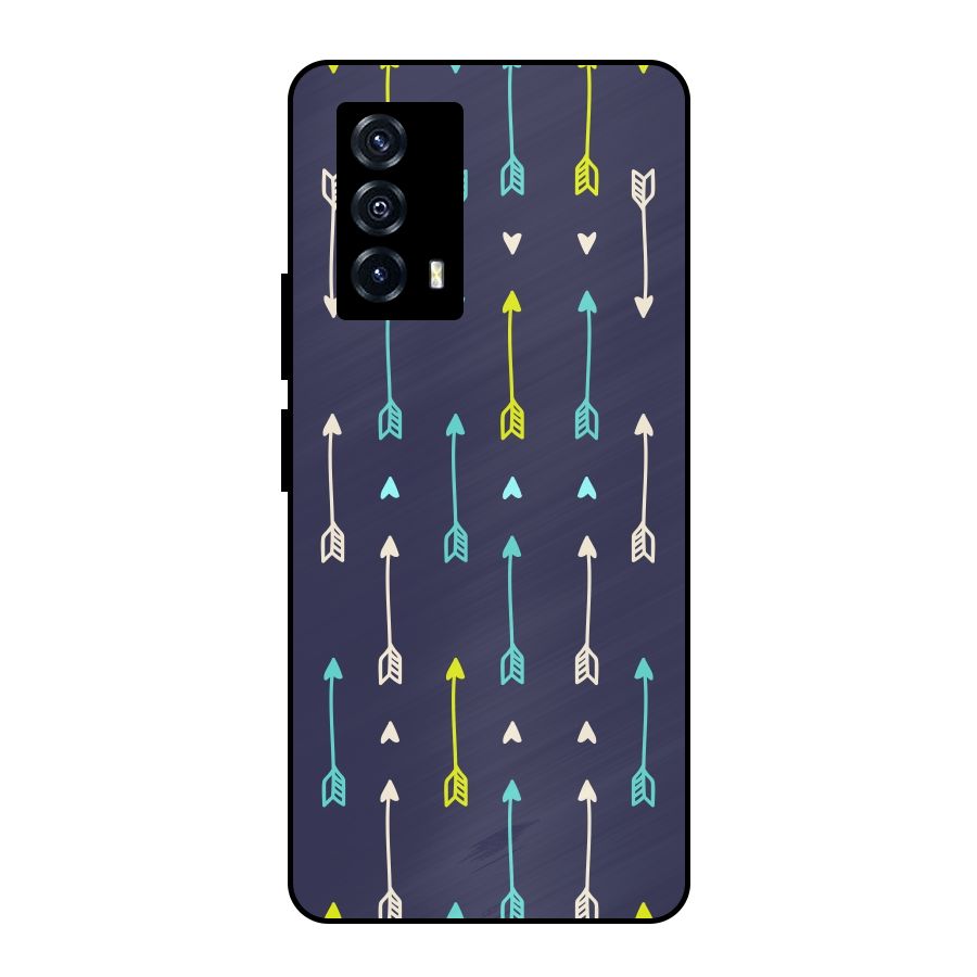 Boho Arrow Pattern Metal Back Case for iQOO Z5