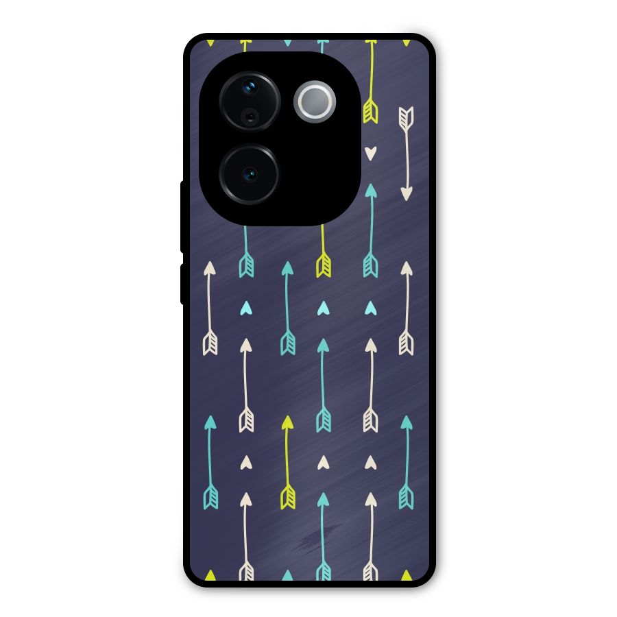 Boho Arrow Pattern Metal Back Case for iQOO Z9s Pro