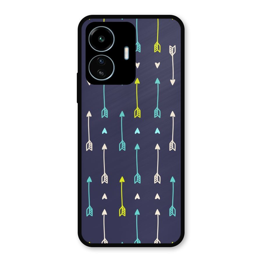 Boho Arrow Pattern Metal Back Case for vivo iQOO Z6 Lite 5G
