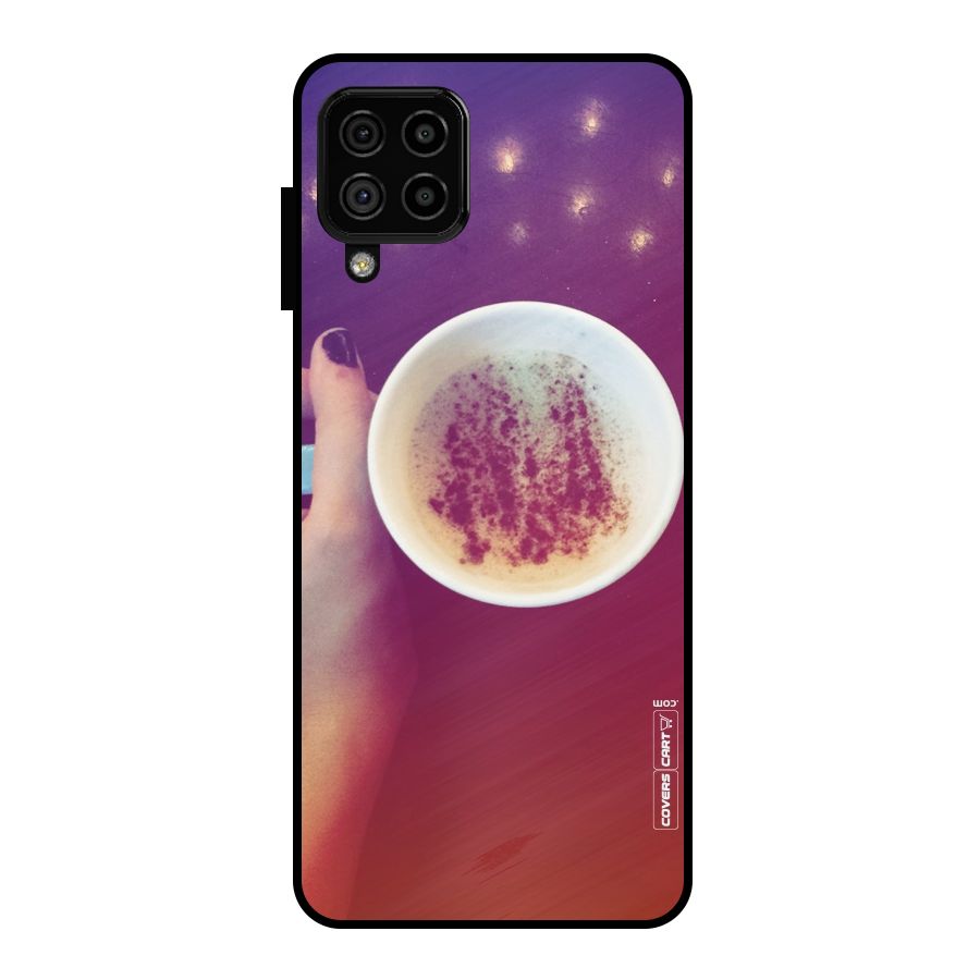 Bokeh Coffee Mug Metal Back Case for Galaxy A22 4G
