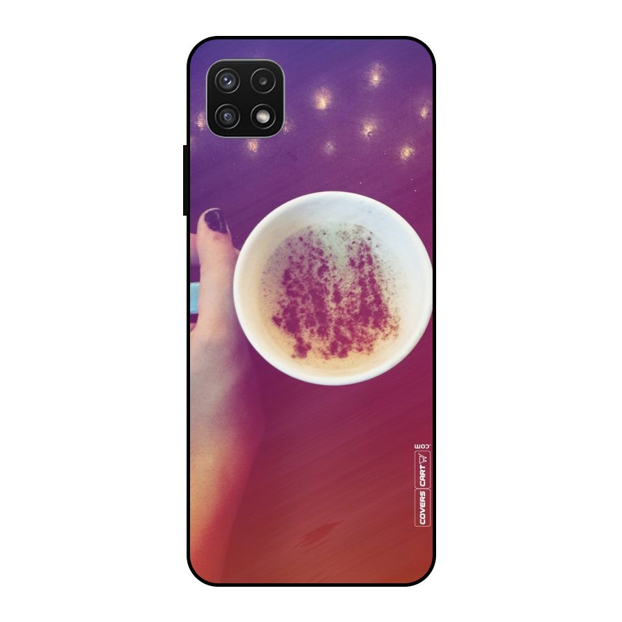 Bokeh Coffee Mug Metal Back Case for Galaxy A22 5G