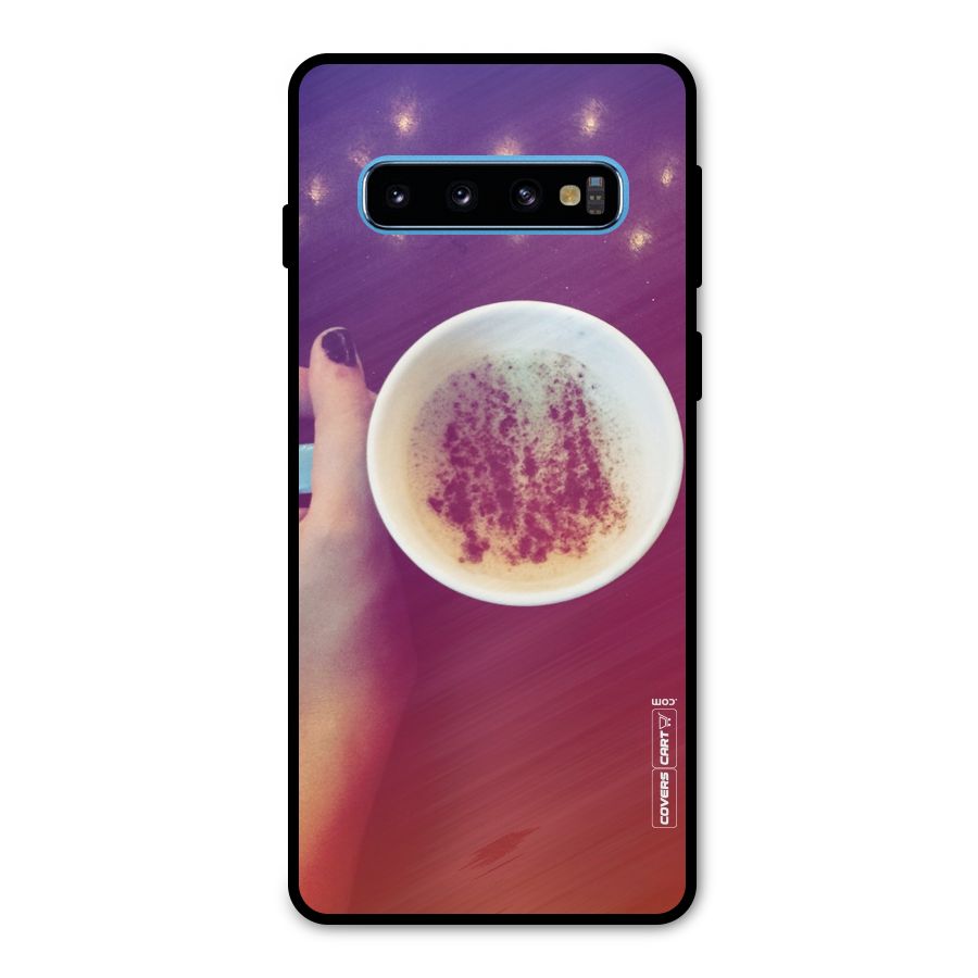 Bokeh Coffee Mug Metal Back Case for Galaxy S10