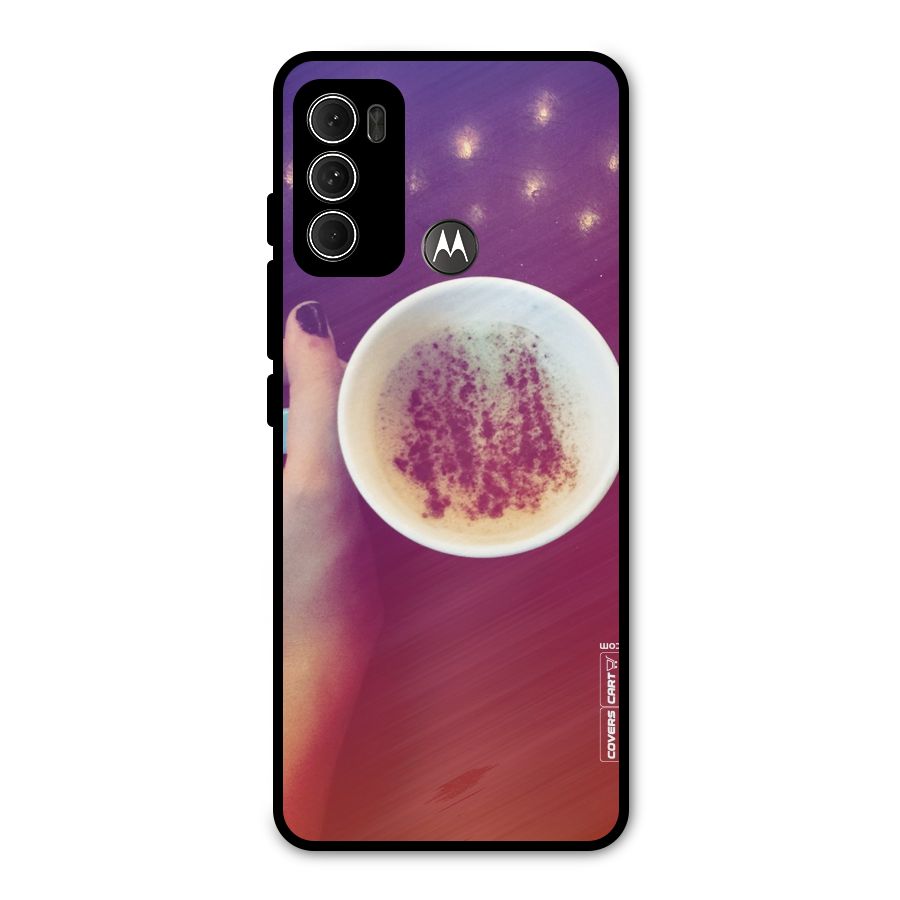 Bokeh Coffee Mug Metal Back Case for Moto G60