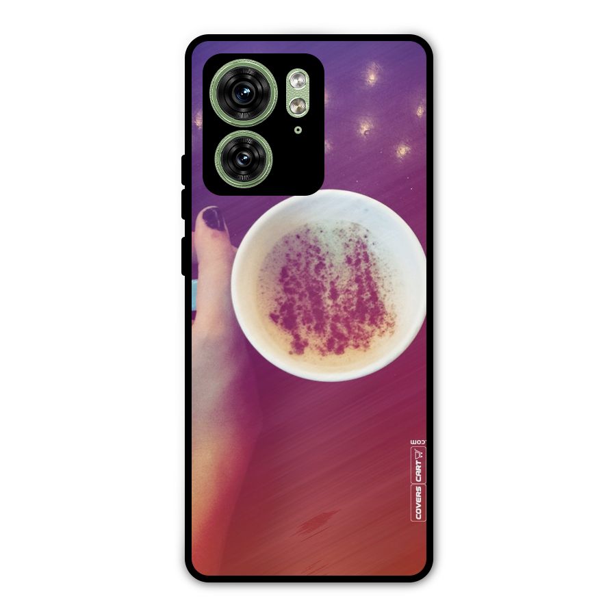Bokeh Coffee Mug Metal Back Case for Motorola Edge 40 5G