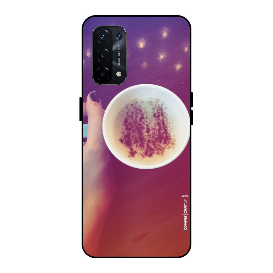 Bokeh Coffee Mug Metal Back Case for Oppo A74 5G