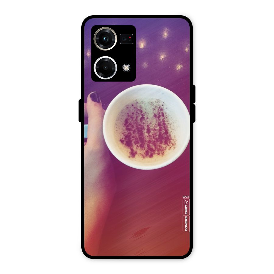 Bokeh Coffee Mug Metal Back Case for Oppo F21 Pro 4G