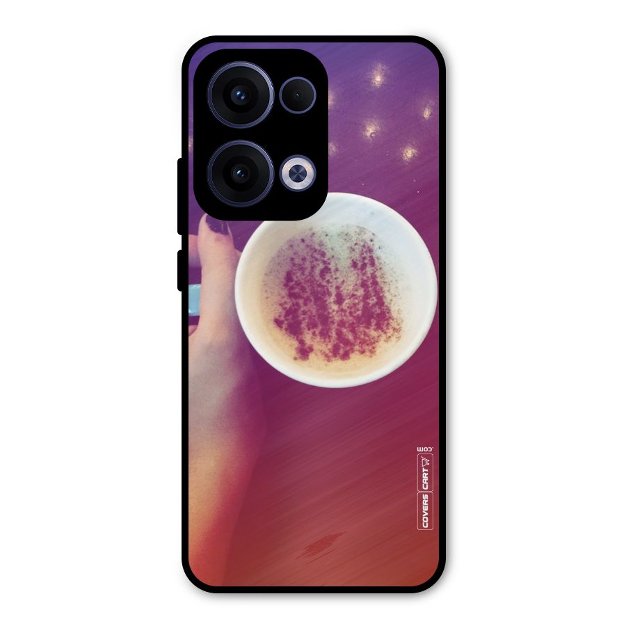 Bokeh Coffee Mug Metal Back Case for Oppo Reno13