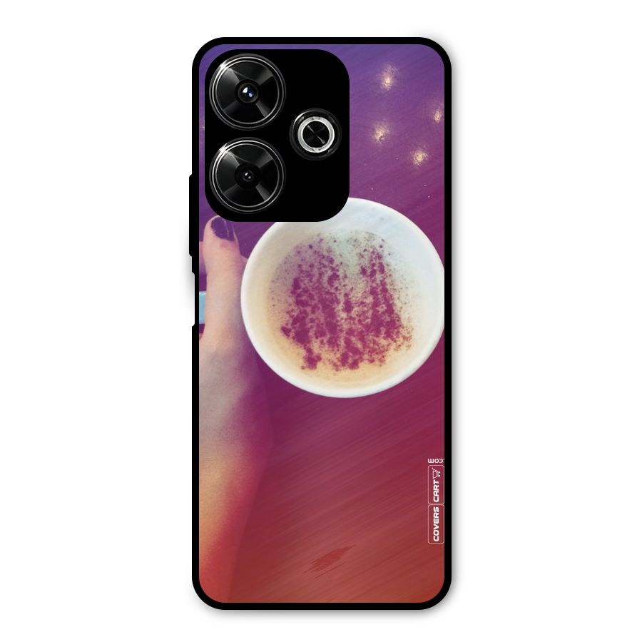 Bokeh Coffee Mug Metal Back Case for Poco M6 Plus