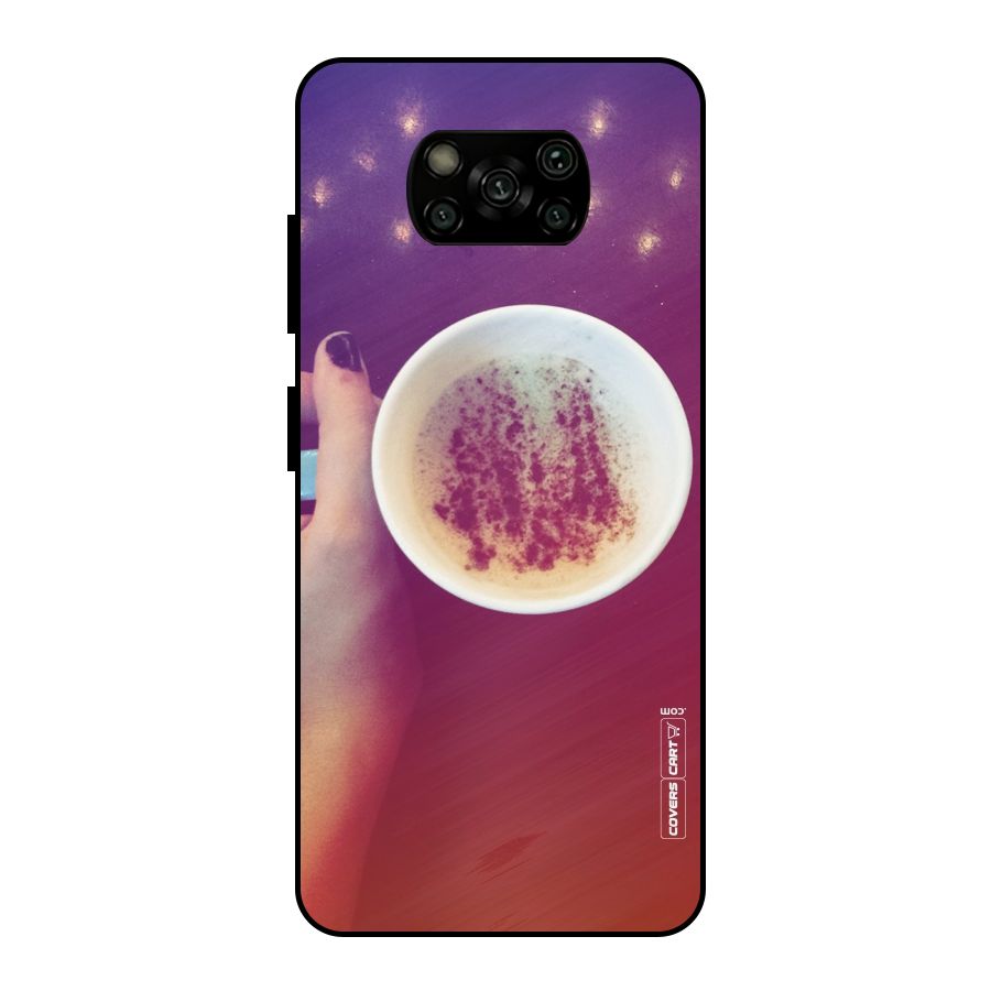 Bokeh Coffee Mug Metal Back Case for Poco X3