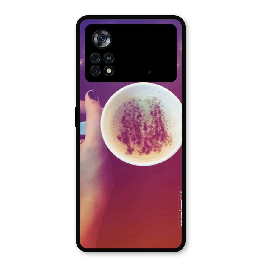 Bokeh Coffee Mug Metal Back Case for Poco X4 Pro 5G