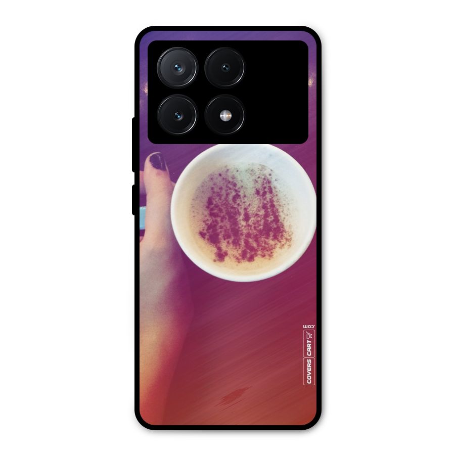 Bokeh Coffee Mug Metal Back Case for Poco X6 Pro