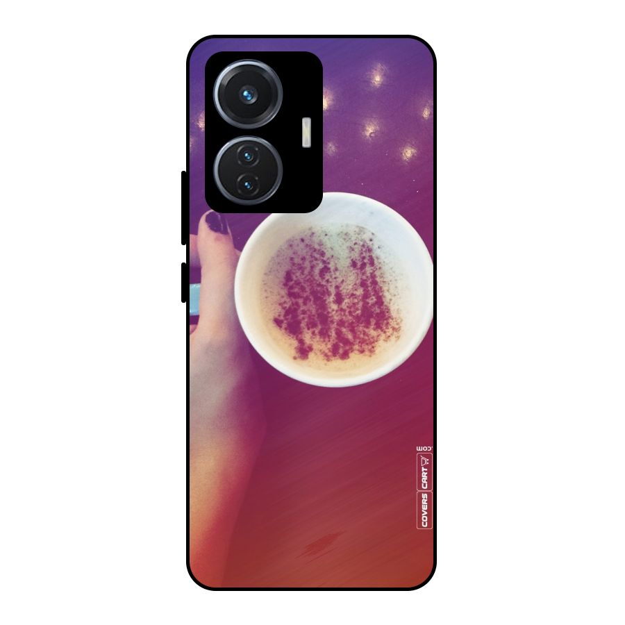 Bokeh Coffee Mug Metal Back Case for Vivo T1 44W