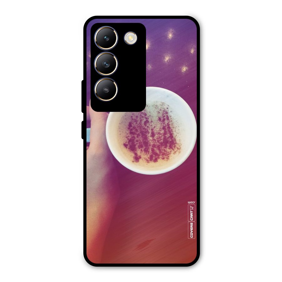 Bokeh Coffee Mug Metal Back Case for Vivo T3 5G