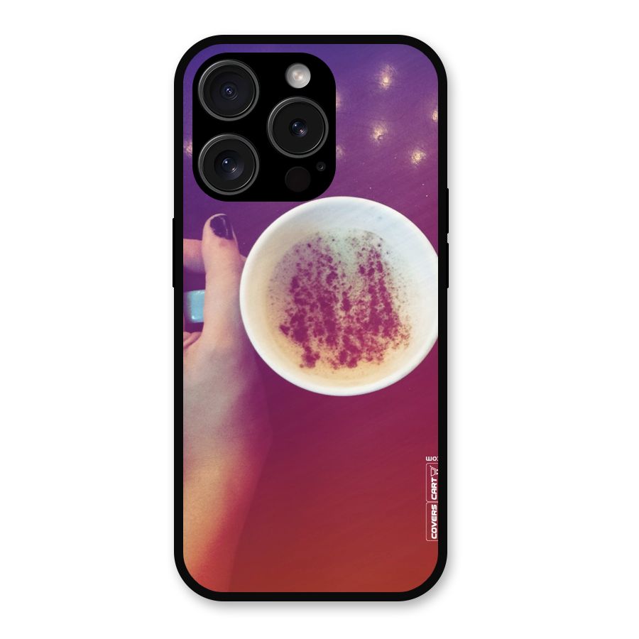 Bokeh Coffee Mug Metal Back Case for iPhone 15 Pro