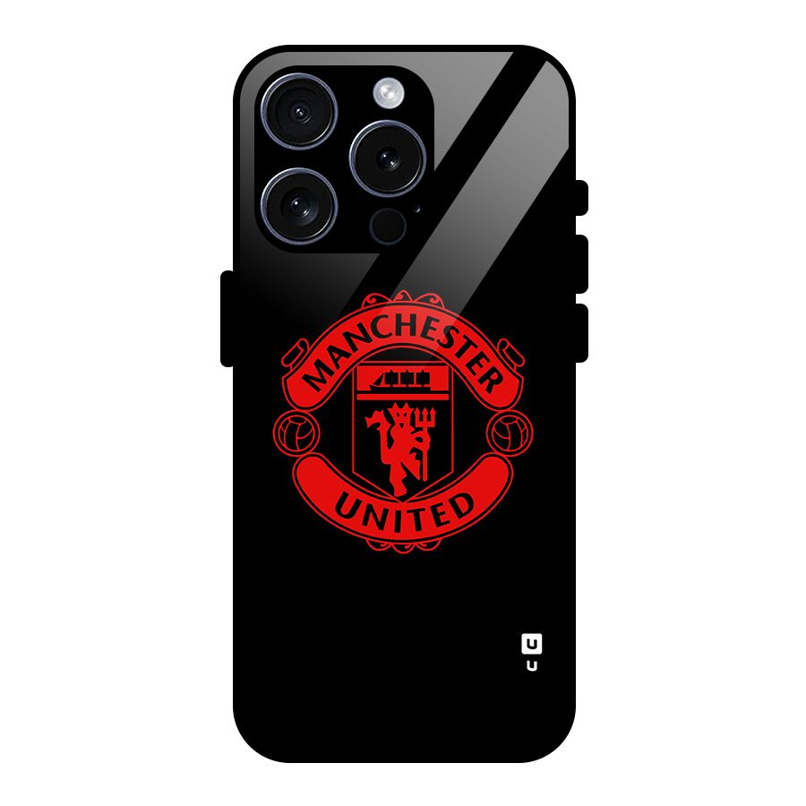 Bold Mancheter United Glass Back Case for iPhone 15 Pro