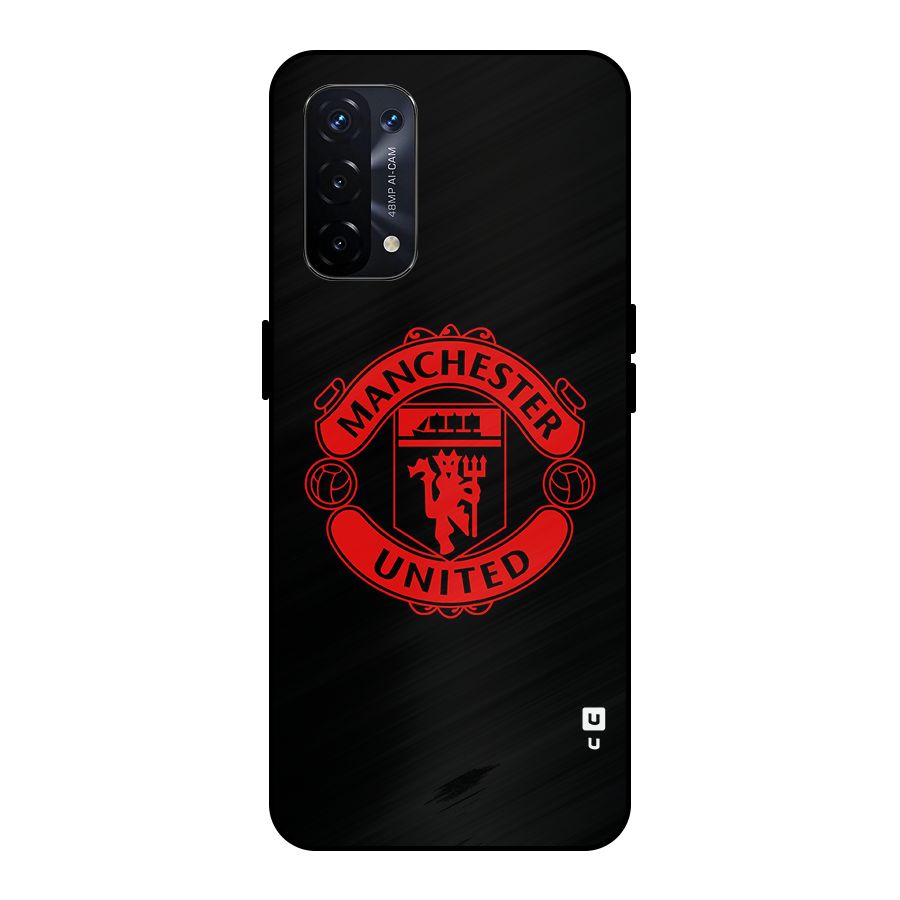Bold Mancheter United Metal Back Case for Oppo A74 5G