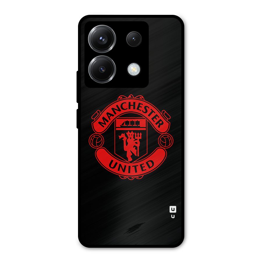 Bold Mancheter United Metal Back Case for Poco X6