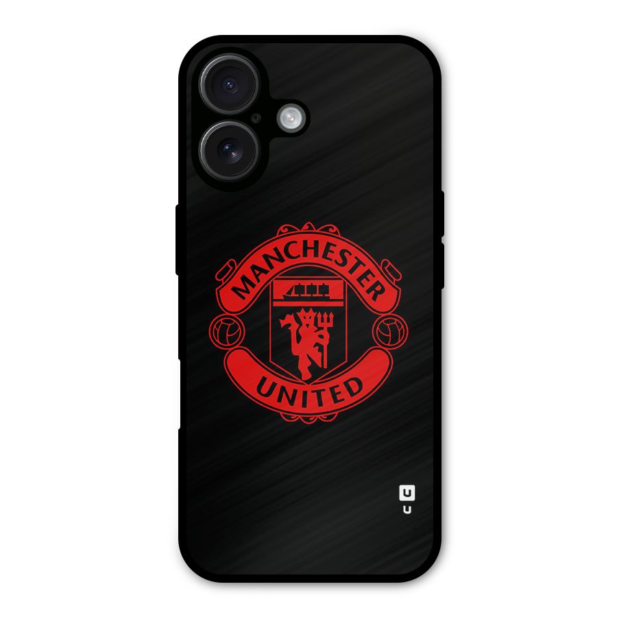 Bold Mancheter United Metal Back Case for iPhone 16