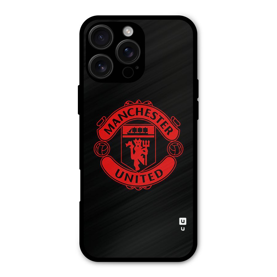 Bold Mancheter United Metal Back Case for iPhone 16 Pro Max