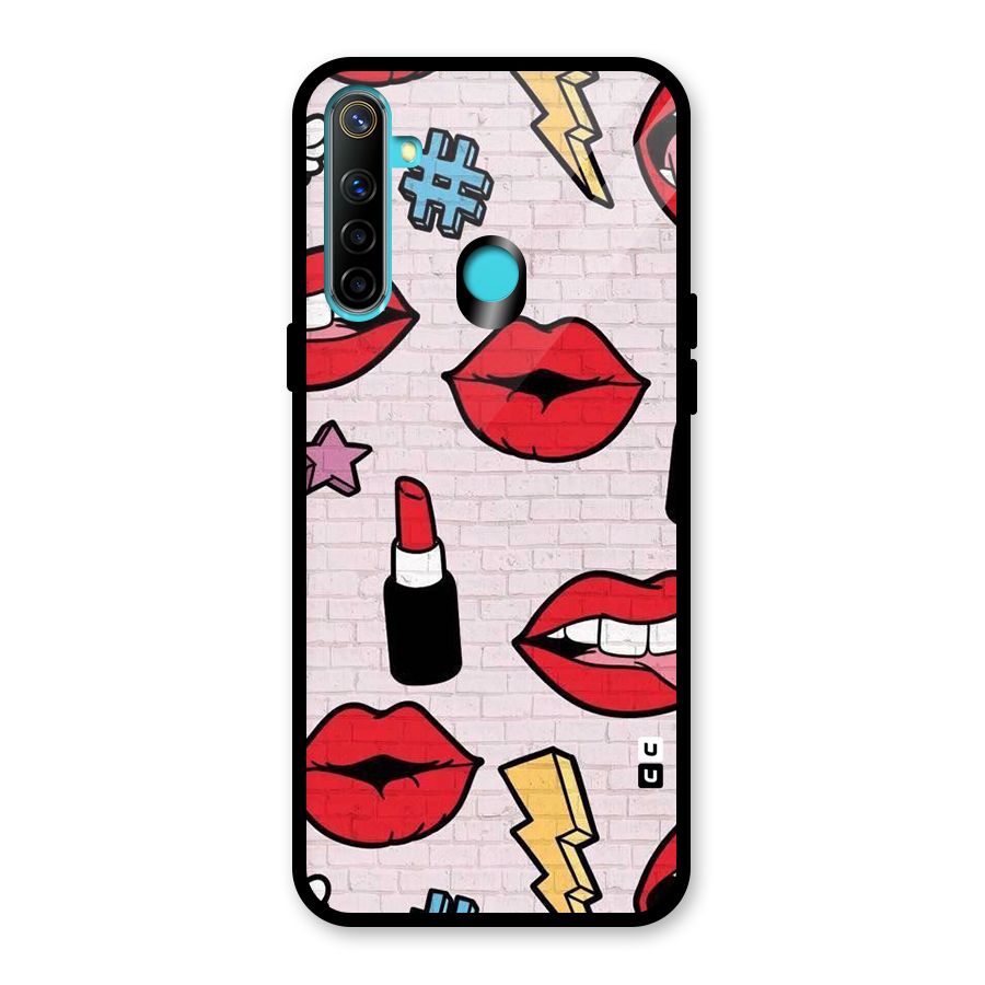 Bold Red Glass Back Case for Realme 5i