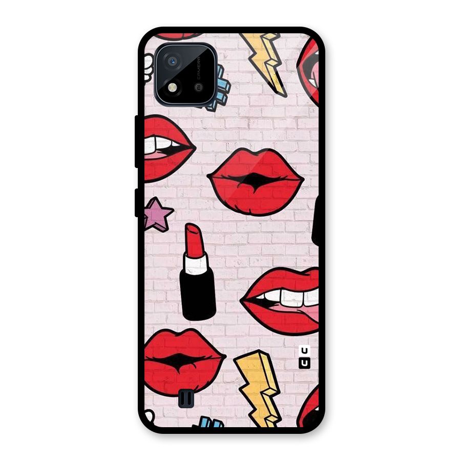 Bold Red Glass Back Case for Realme C11 2021