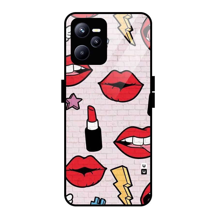 Bold Red Glass Back Case for Realme C35