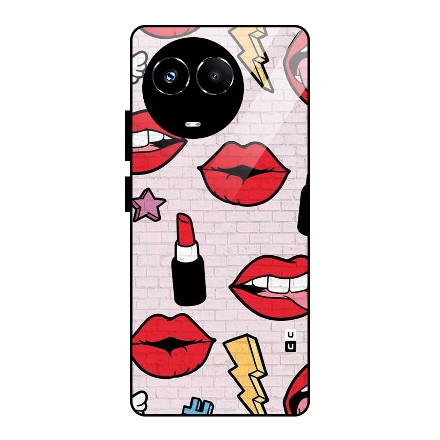 Bold Red Glass Back Case for Realme Narzo 60X