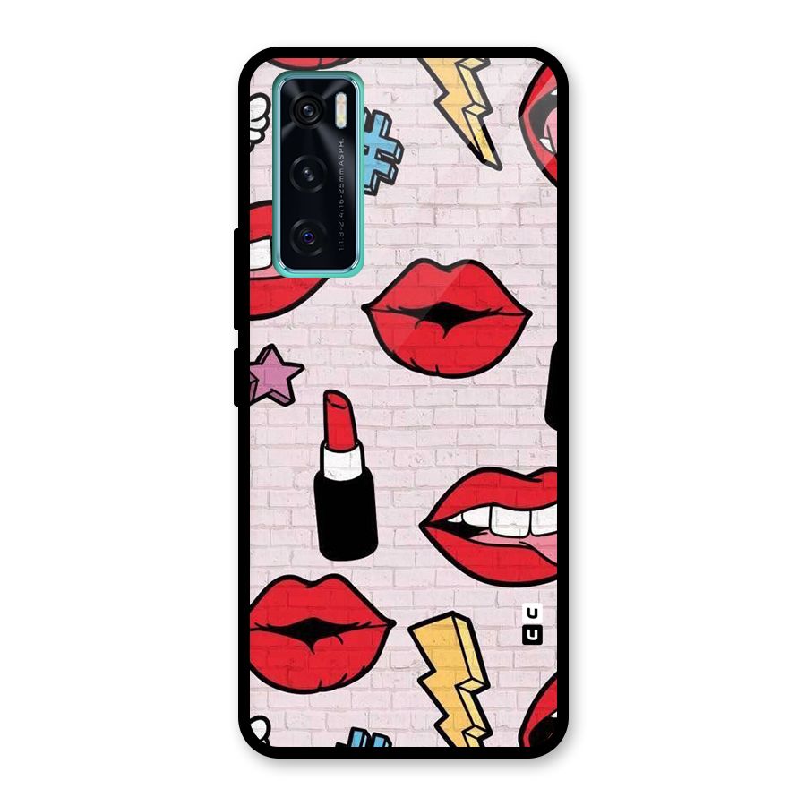 Bold Red Glass Back Case for Vivo V20 SE