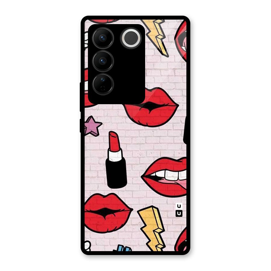 Bold Red Glass Back Case for Vivo V27 Pro