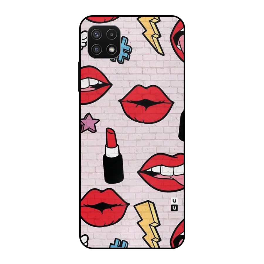 Bold Red Metal Back Case for Galaxy A22 5G