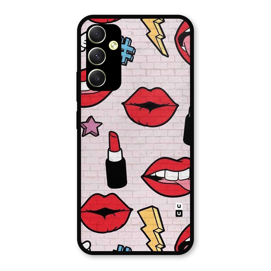 Bold Red Metal Back Case for Galaxy A34