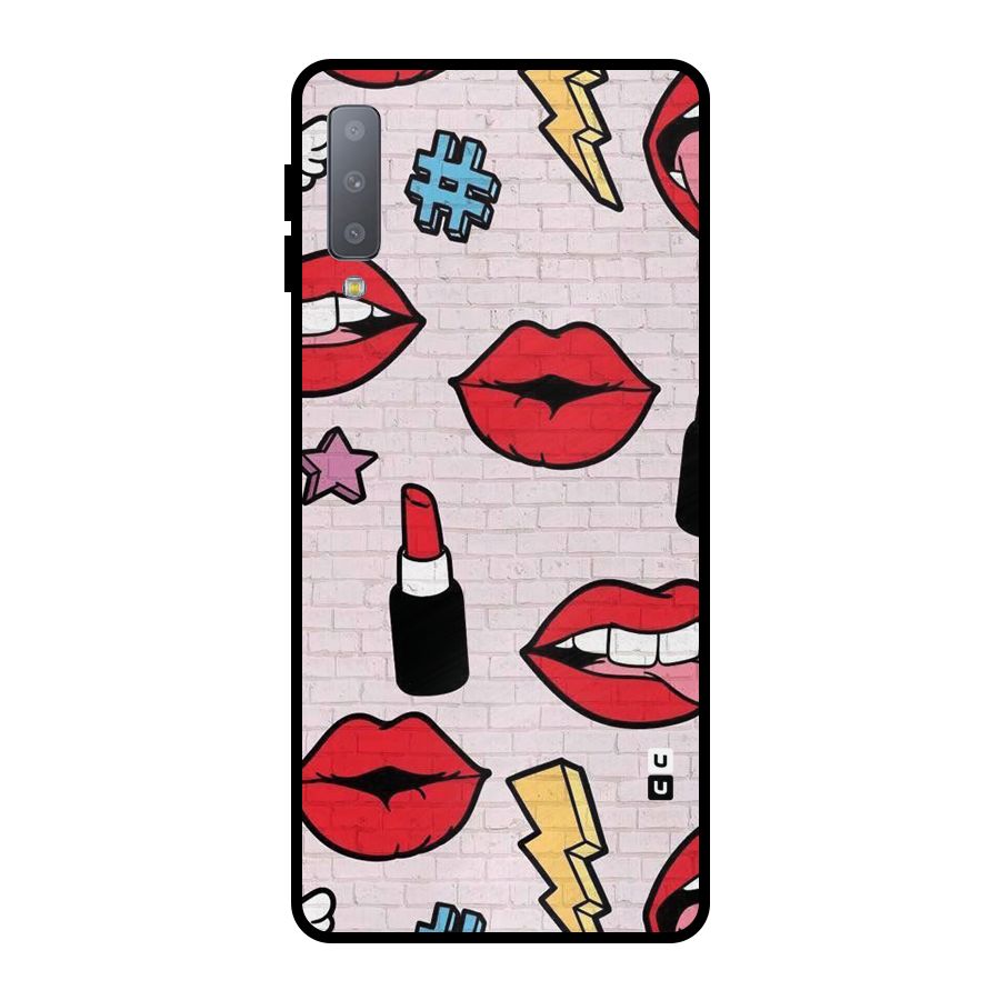 Bold Red Metal Back Case for Galaxy A7 (2018)