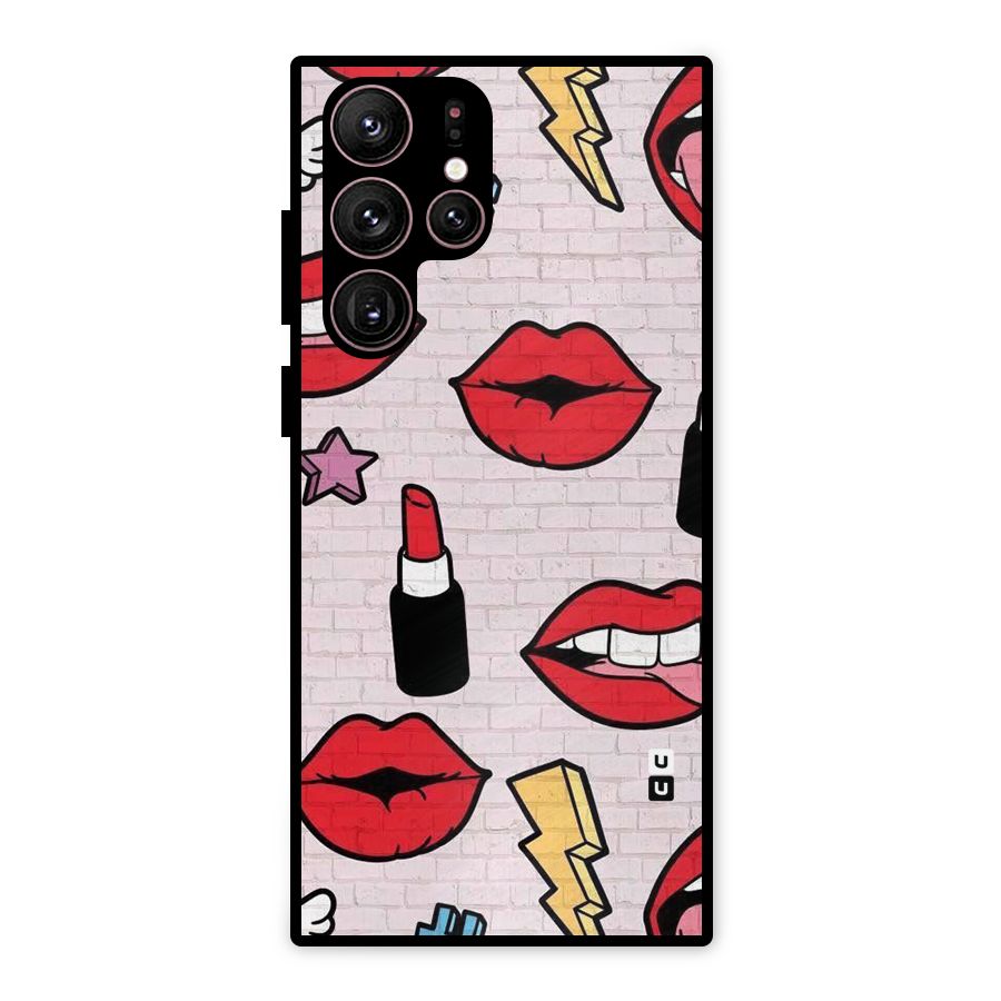 Bold Red Metal Back Case for Galaxy S22 Ultra 5G